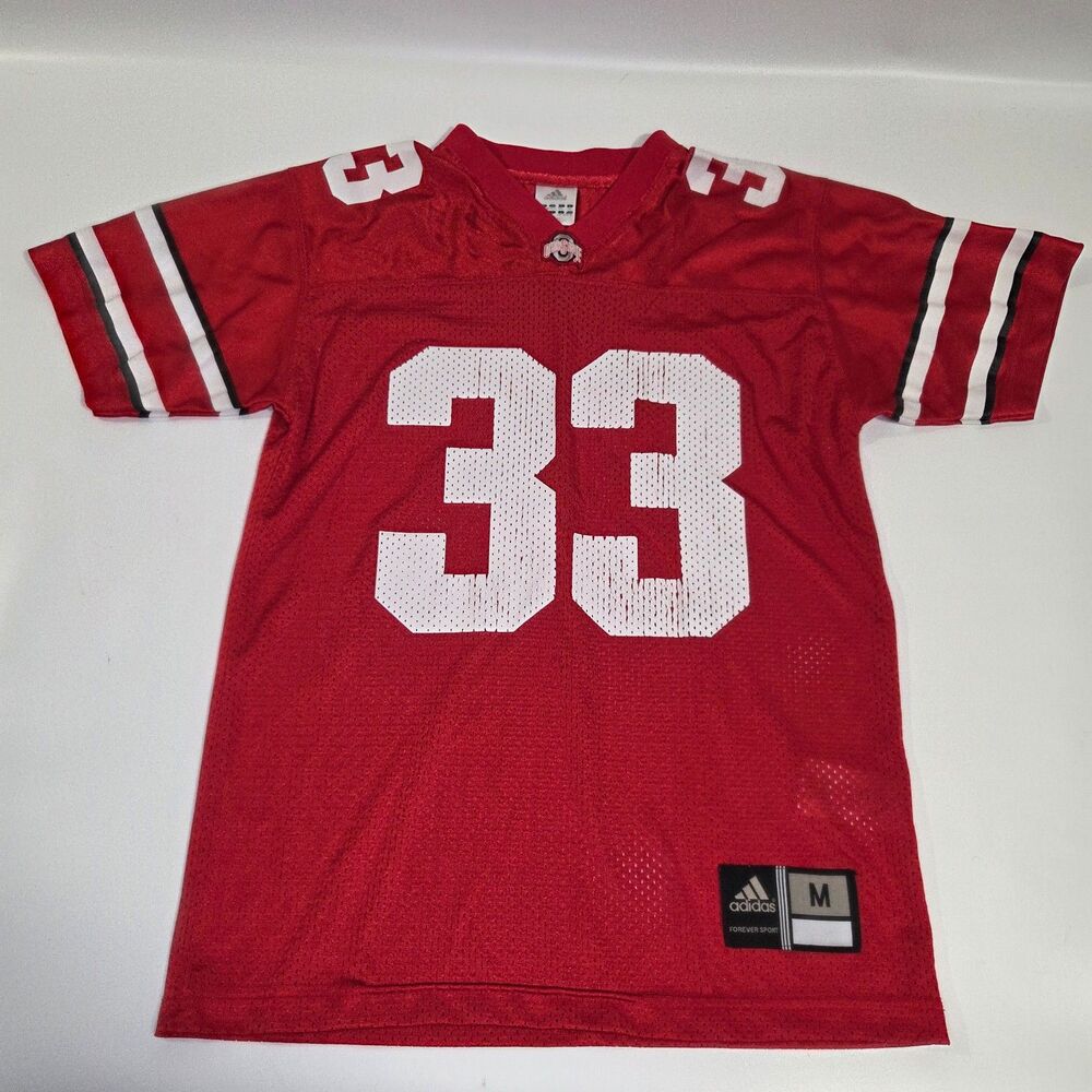 Ohio State Buckeyes #33 Red Adidas Football Jersey Men's M